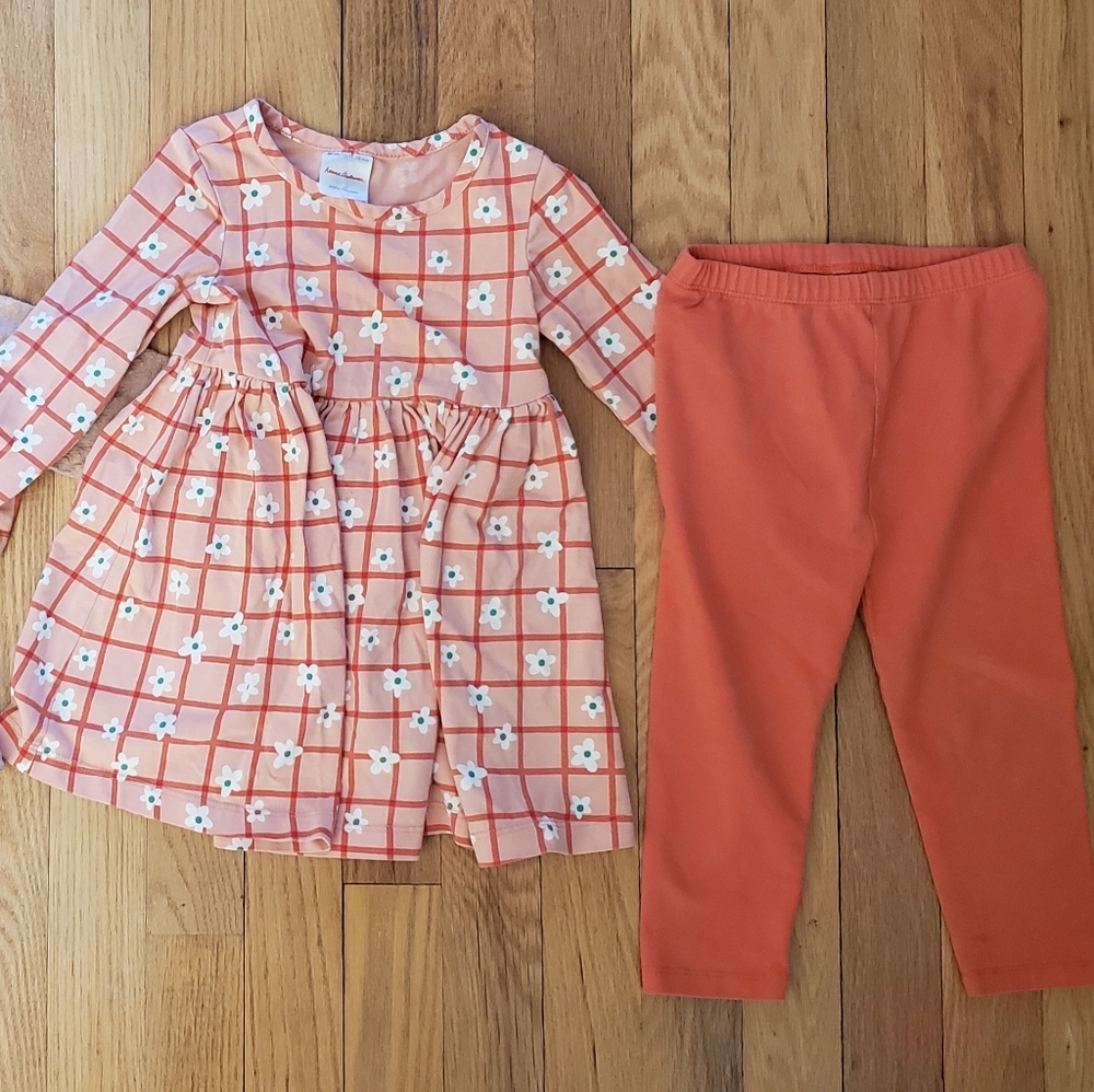 Hanna Andersson Peach and Orange Kids Matching Set